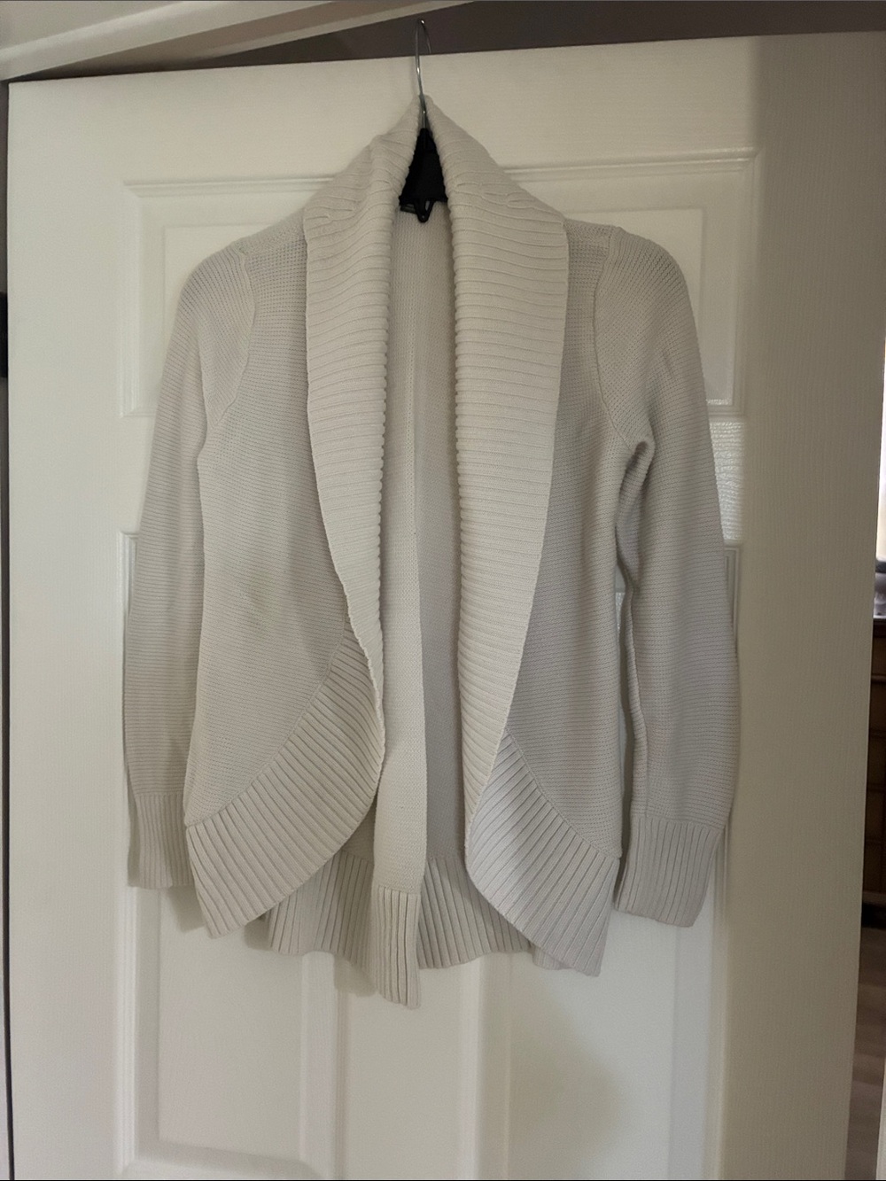 Eddie Bauer Open-Front Shawl Collar Cardigan - Cream